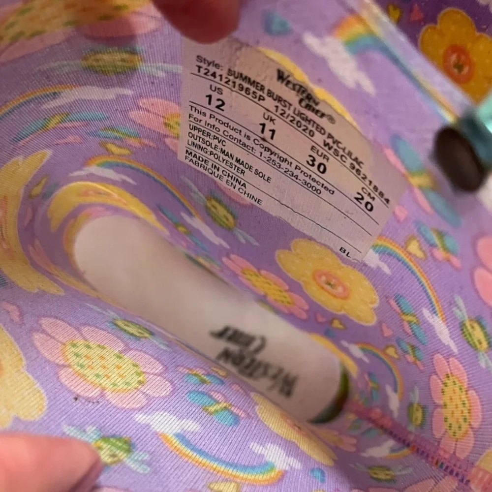 Western chief girls floral rainbow rain boots light up size 12 - Picture 8 of 9